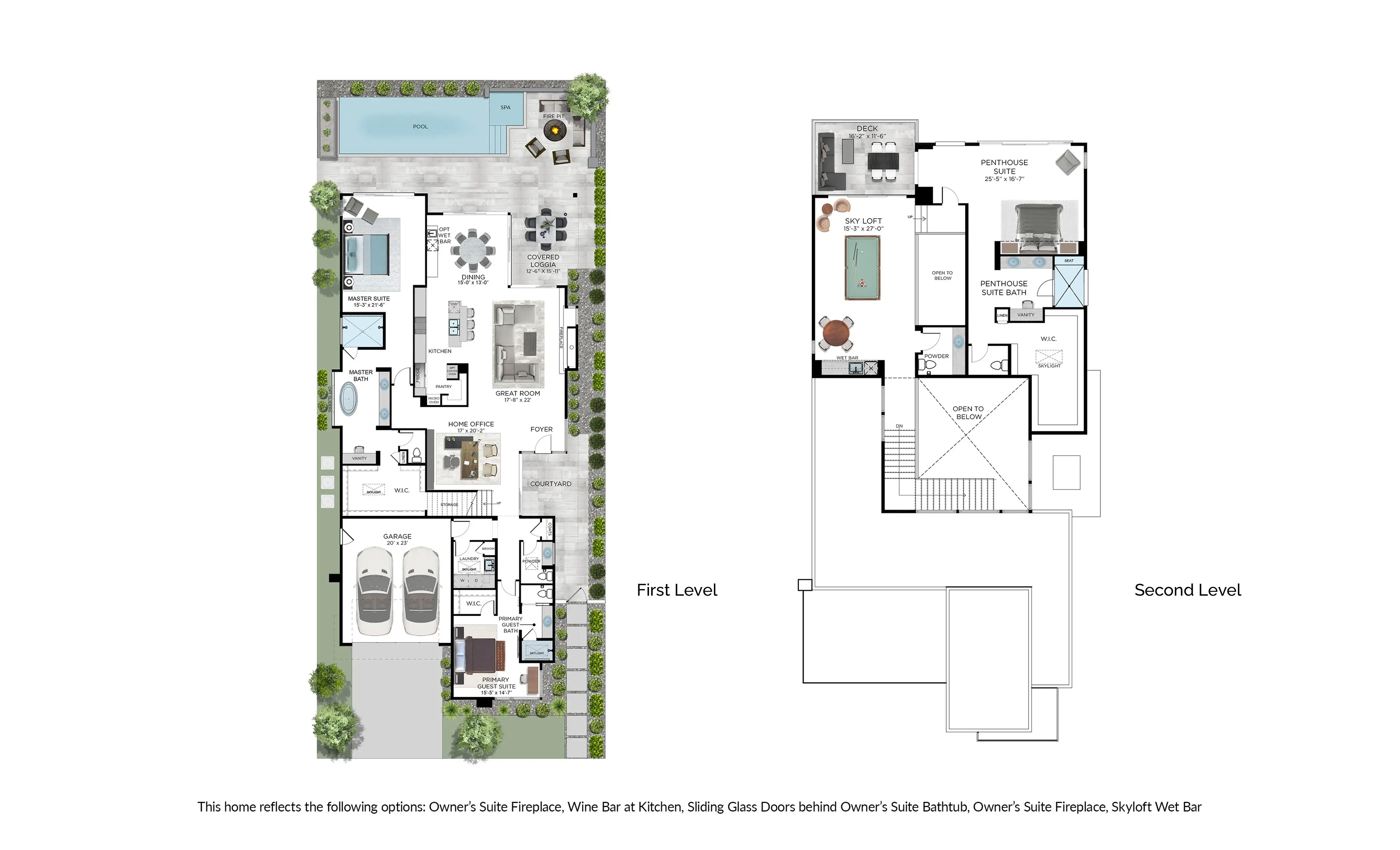 Auberge Two Level Floor Plan