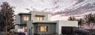 Rocky Ridge Homesite 13, Residence 8, exterior rendering at dusk