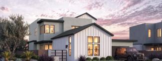 Rocky Ridge Homesite 14, Residence 8, exterior rendering at dusk