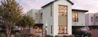 Rocky Ridge Homesite 21, Residence 4, exterior rendering at dusk