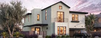 Rocky Ridge Homesite 24, Residence 5, exterior rendering at dusk
