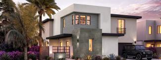 Rocky Ridge Homesite 25, Residence 6, exterior rendering at dusk