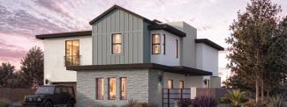 Rocky Ridge Homesite 26, Residence 6, exterior rendering at dusk
