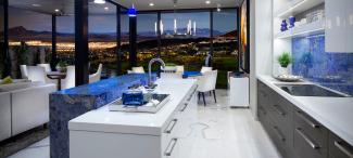 Modern luxury kitchen with magnificent view