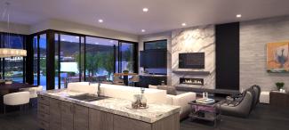 Luxury kitchen living space